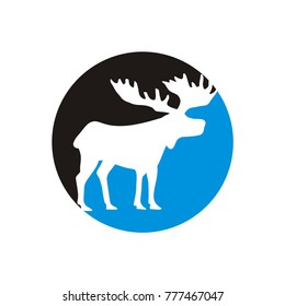 moose  logo design template vector illustration