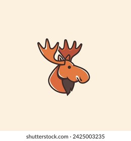 Moose Logo Design Vector, Moose Head Symbol