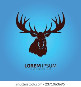 moose logo fur icon deer silhouette vector isolated design on gradient background