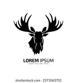 moose logo fur icon deer silhouette vector isolated design on white background