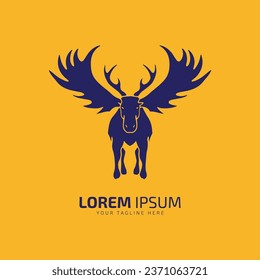 moose logo fur icon deer silhouette vector isolated design standing