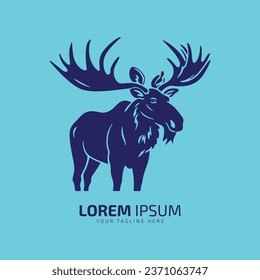 plantilla de diseño aislado del vector de silueta de deer del icono de piel del logotipo del alce