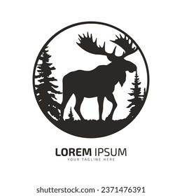 moose logo fur icon deer silhouette vector isolated design animals