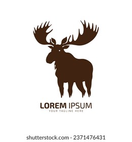 moose logo fur icon deer silhouette vector isolated design dark color moose