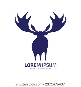 moose logo fur icon deer silhouette vector isolated design orange vector