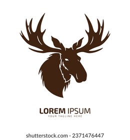 moose logo fur icon deer silhouette vector isolated design animal