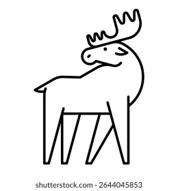 Moose Logo. Icon design. Template elements