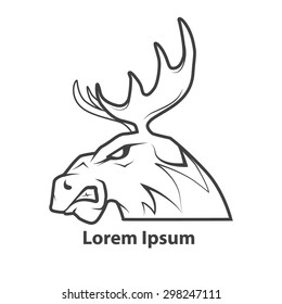 moose logo, for sport team, emblem, element of design