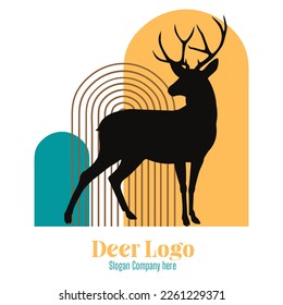 Moose logo vector design illustration, deer logos concept