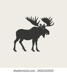 Moose Logo Vector Illustration, Simple Moose Logo