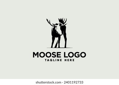 Moose logo vector with modern and clean silhouette style