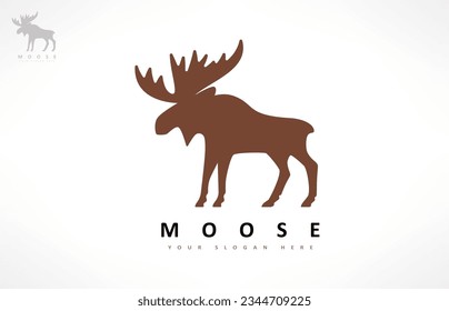 Moose logo. Wild animal vector.