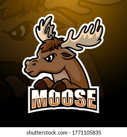 Moose mascot esport logo design