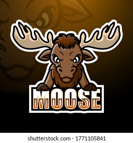 Moose mascot esport logo design