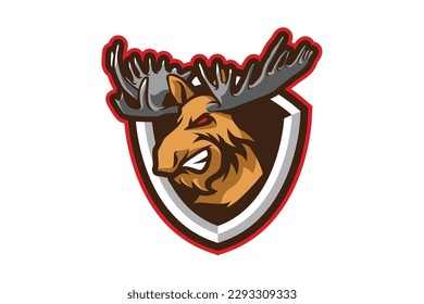 Moose mascot logo cartoon illustration vector