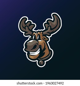 Moose mascot logo design vector with modern illustration concept style for badge, emblem and tshirt printing. Moose head illustration.