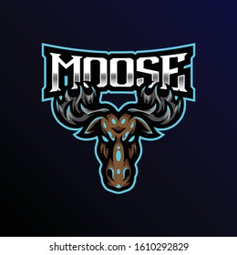 moose mascot logo esport. moose mascot logo gaming illustration.