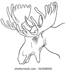moose mascot - Vector images of moose deer head on a white background
