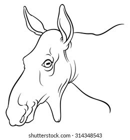 moose mascot - Vector images of moose deer head on a white background