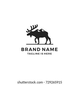 moose mount logo template vector icon illustration