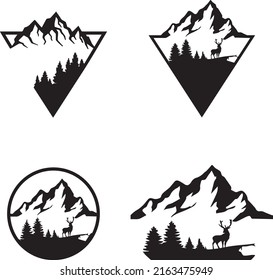 Moose and mountain Decor Laser Cut, Svg, Dxf,WallArt, CNC Cutting, CNC Router, Digital, Vector Files