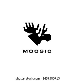 moose music logo vector icon illustration