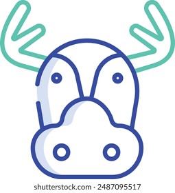 Moose outline color vector illustration