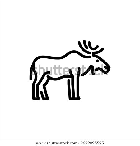 Moose outline icon. moose black line illustration.