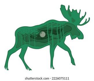 moose paper art style icon