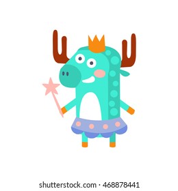 Moose With Party Attributes Girly Stylized Funky Sticker