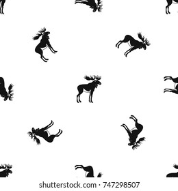 Moose pattern repeat seamless in black color for any design. Vector geometric illustration