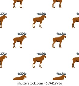 Moose pattern seamless flat style for web vector illustration