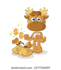 the moose refuse money illustration. character vector