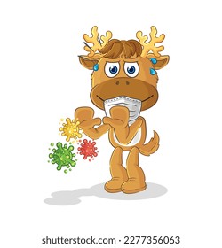 the moose refuse viruses cartoon. cartoon mascot vector