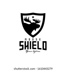 Moose Shield Vector Logo Design