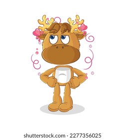 the moose shy vector. cartoon character
