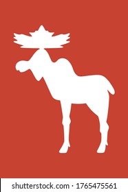 Moose silhouette. Cover, background, print, icon.