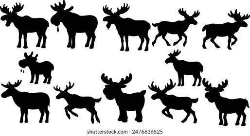 Moose silhouette designs , animal vector design