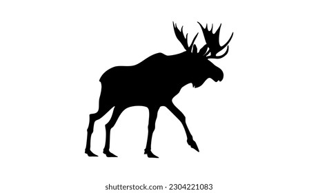 Moose silhouette, high quality vector