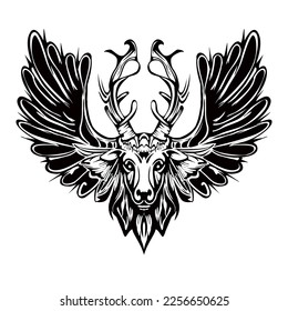 Moose Silhouette Lineart  Outline Drawing