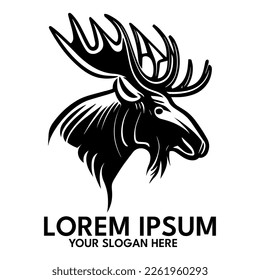 Moose silhouette, logo style vector illustration