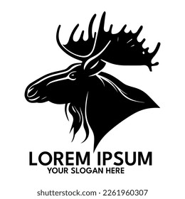 Moose silhouette, logo style vector illustration