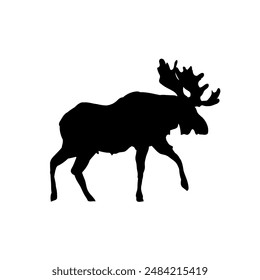 moose silhouette - simple vector illustration	