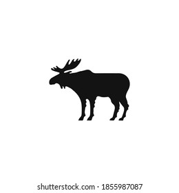 moose silhouette vector icon on a white background