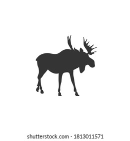 Moose silhouette vector on a white background