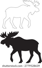 Moose silhouette vector set. vactor