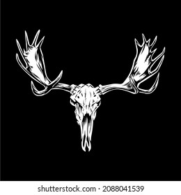 Moose skull for logo or t shirt