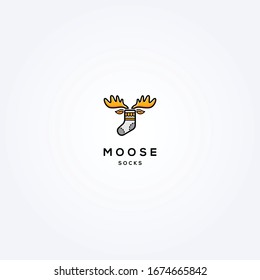 Moose Socks Line Art Double Meaning Logo