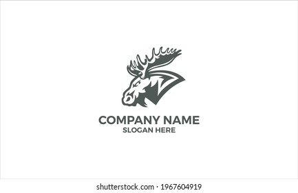 Moose Strong logo vector icon illustration