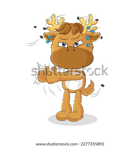 the moose swat fly character. cartoon mascot vector Stock fotó © 